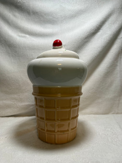Vanilla Ice Cream Cone Cookie Jar