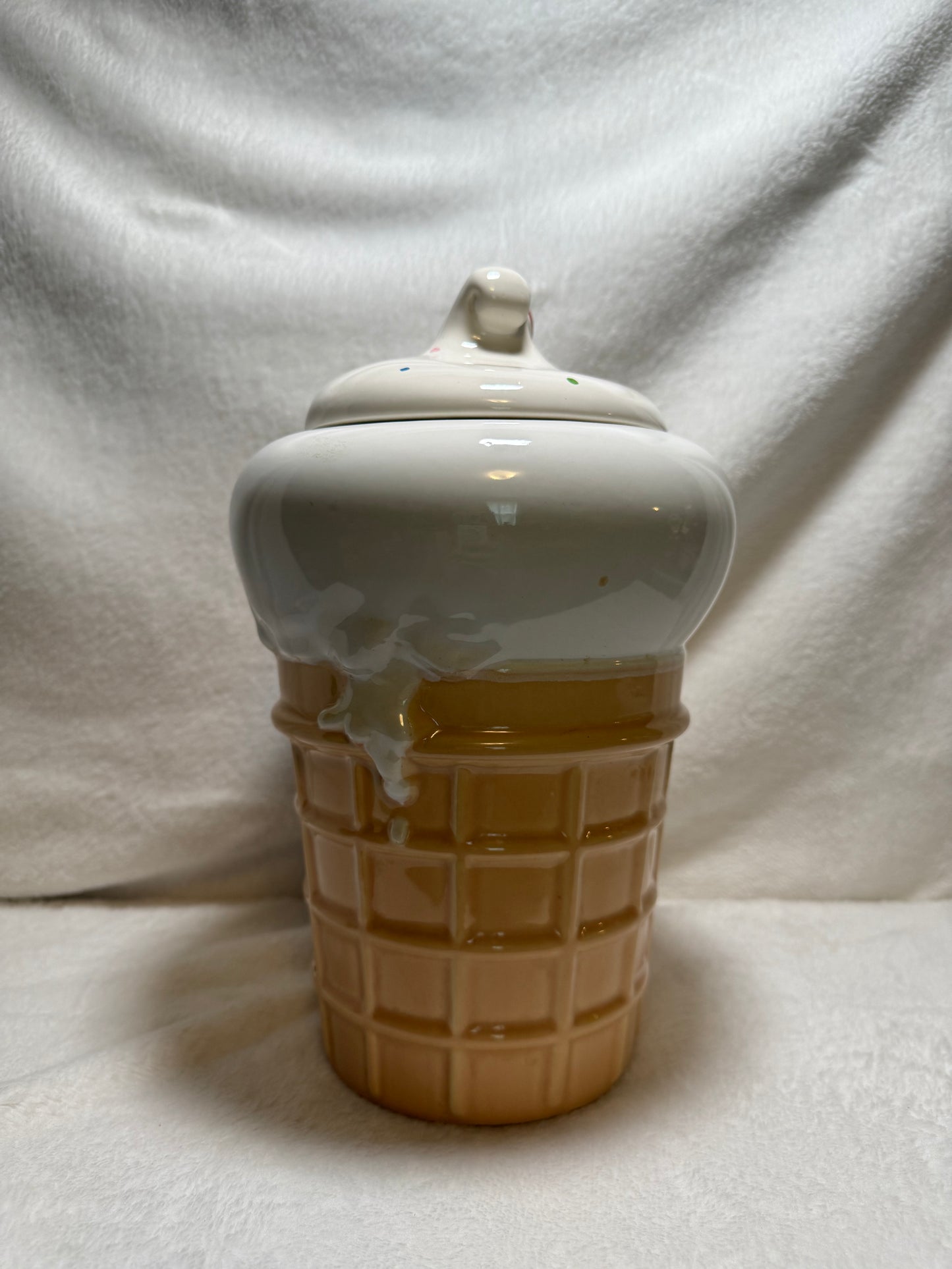 Vanilla Ice Cream Cone Cookie Jar
