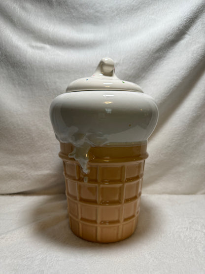 Vanilla Ice Cream Cone Cookie Jar