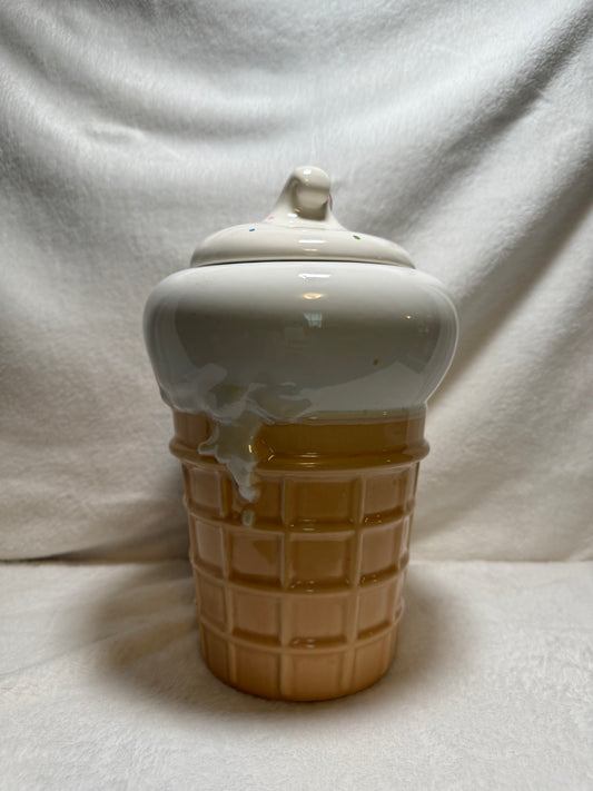 Vanilla Ice Cream Cone Cookie Jar